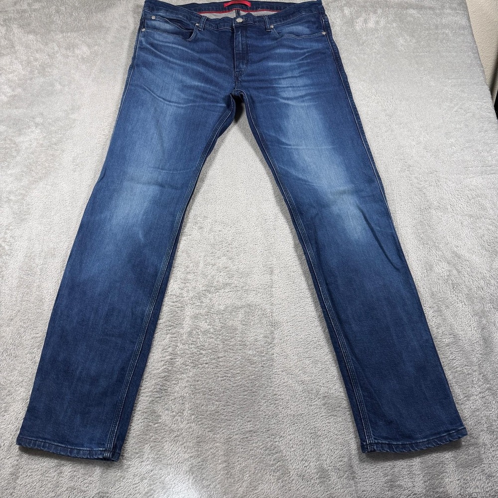 HUGO Delaware Jeans Mens 36x32 Blue Slim Straight Leg Stretch